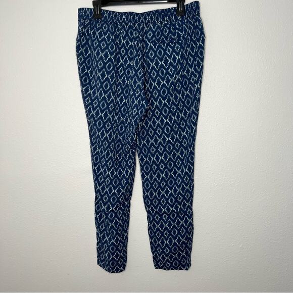 Banana Republic Blue Cream Batik Beach Coverup Drawstring Pants Women's size M - Picture 2 of 4